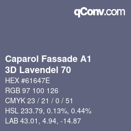 Color code: Caparol Fassade A1 - 3D Lavendel 70 | qconv.com