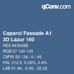 カラーコード: Caparol Fassade A1 - 3D Lazur 160 | qconv.com