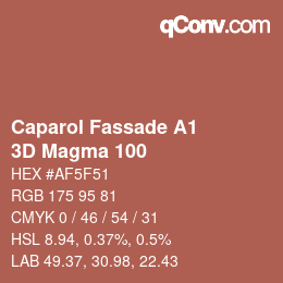 Code couleur: Caparol Fassade A1 - 3D Magma 100 | qconv.com