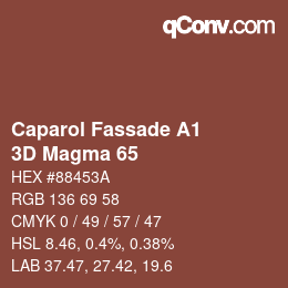 Código de color: Caparol Fassade A1 - 3D Magma 65 | qconv.com