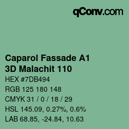 Color code: Caparol Fassade A1 - 3D Malachit 110 | qconv.com