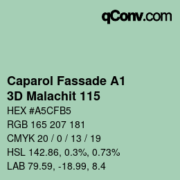 Color code: Caparol Fassade A1 - 3D Malachit 115 | qconv.com