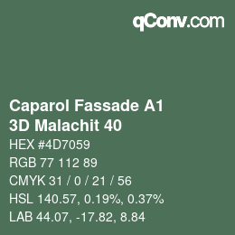 カラーコード: Caparol Fassade A1 - 3D Malachit 40 | qconv.com