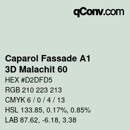 Farbcode: Caparol Fassade A1 - 3D Malachit 60 | qconv.com