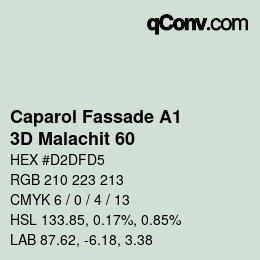 Color code: Caparol Fassade A1 - 3D Malachit 60 | qconv.com