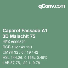 Farbcode: Caparol Fassade A1 - 3D Malachit 75 | qconv.com