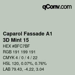 Color code: Caparol Fassade A1 - 3D Mint 15 | qconv.com