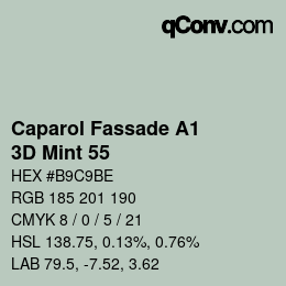 カラーコード: Caparol Fassade A1 - 3D Mint 55 | qconv.com