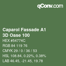 カラーコード: Caparol Fassade A1 - 3D Oase 100 | qconv.com