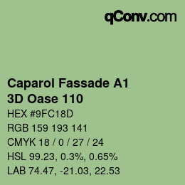 Code couleur: Caparol Fassade A1 - 3D Oase 110 | qconv.com
