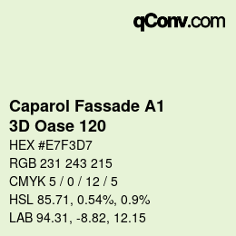 Color code: Caparol Fassade A1 - 3D Oase 120 | qconv.com