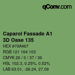 Code couleur: Caparol Fassade A1 - 3D Oase 135 | qconv.com