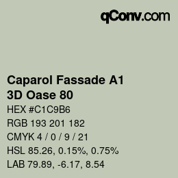 カラーコード: Caparol Fassade A1 - 3D Oase 80 | qconv.com