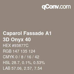 Farbcode: Caparol Fassade A1 - 3D Onyx 40 | qconv.com