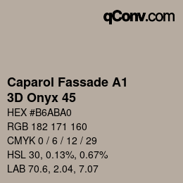 Color code: Caparol Fassade A1 - 3D Onyx 45 | qconv.com