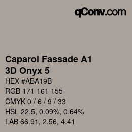 Code couleur: Caparol Fassade A1 - 3D Onyx 5 | qconv.com