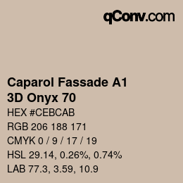 Código de color: Caparol Fassade A1 - 3D Onyx 70 | qconv.com