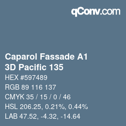 カラーコード: Caparol Fassade A1 - 3D Pacific 135 | qconv.com