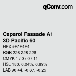 Color code: Caparol Fassade A1 - 3D Pacific 60 | qconv.com