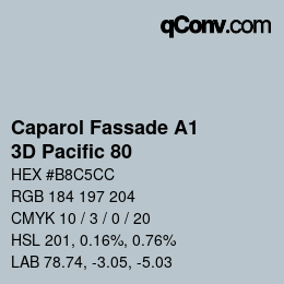 Color code: Caparol Fassade A1 - 3D Pacific 80 | qconv.com