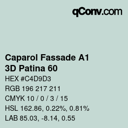 カラーコード: Caparol Fassade A1 - 3D Patina 60 | qconv.com