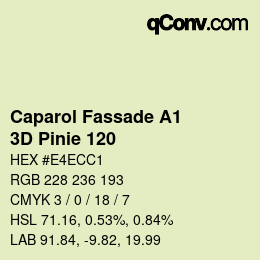 カラーコード: Caparol Fassade A1 - 3D Pinie 120 | qconv.com