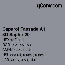 カラーコード: Caparol Fassade A1 - 3D Saphir 20 | qconv.com