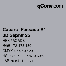 カラーコード: Caparol Fassade A1 - 3D Saphir 25 | qconv.com
