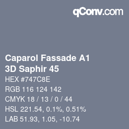 Código de color: Caparol Fassade A1 - 3D Saphir 45 | qconv.com