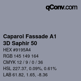 カラーコード: Caparol Fassade A1 - 3D Saphir 50 | qconv.com