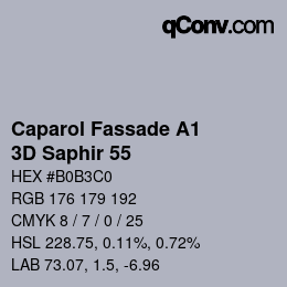 Color code: Caparol Fassade A1 - 3D Saphir 55 | qconv.com