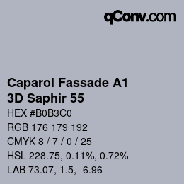 カラーコード: Caparol Fassade A1 - 3D Saphir 55 | qconv.com