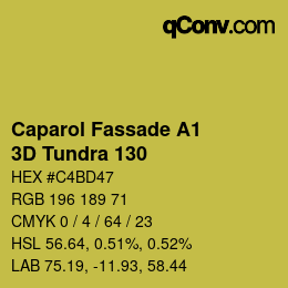 Color code: Caparol Fassade A1 - 3D Tundra 130 | qconv.com