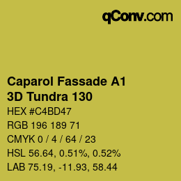 Color code: Caparol Fassade A1 - 3D Tundra 130 | qconv.com