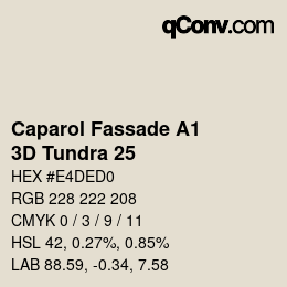 Color code: Caparol Fassade A1 - 3D Tundra 25 | qconv.com