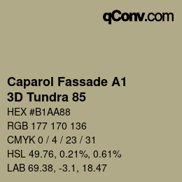 Color code: Caparol Fassade A1 - 3D Tundra 85 | qconv.com