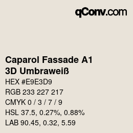 Código de color: Caparol Fassade A1 - 3D Umbraweiß | qconv.com