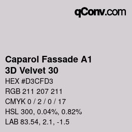 Color code: Caparol Fassade A1 - 3D Velvet 30 | qconv.com