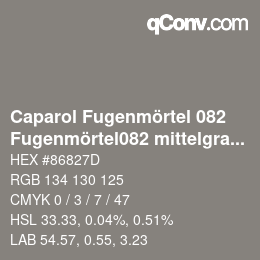 カラーコード: Caparol Fugenmörtel 082 - Fugenmörtel082 mittelgrau 8.5 | qconv.com