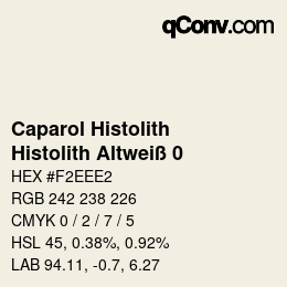 カラーコード: Caparol Histolith - Histolith Altweiß 0 | qconv.com