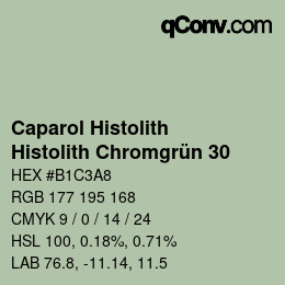 Color code: Caparol Histolith - Histolith Chromgrün 30 | qconv.com