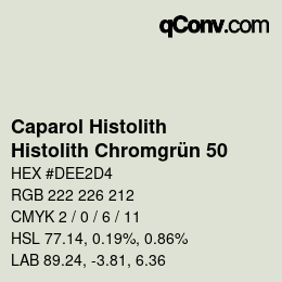 Color code: Caparol Histolith - Histolith Chromgrün 50 | qconv.com