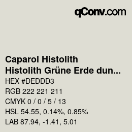 カラーコード: Caparol Histolith - Histolith Grüne Erde dunkel 60 | qconv.com
