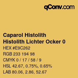 Código de color: Caparol Histolith - Histolith Lichter Ocker 0 | qconv.com