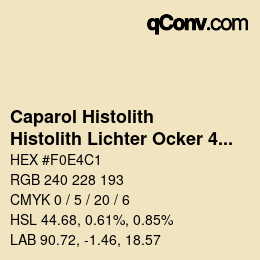 カラーコード: Caparol Histolith - Histolith Lichter Ocker 40 | qconv.com