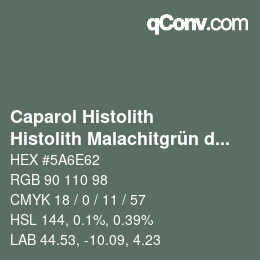 Code couleur: Caparol Histolith - Histolith Malachitgrün dunkel 00 | qconv.com