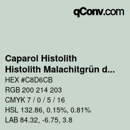 Color code: Caparol Histolith - Histolith Malachitgrün dunkel 50 | qconv.com