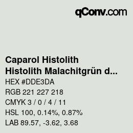 Código de color: Caparol Histolith - Histolith Malachitgrün dunkel 60 | qconv.com