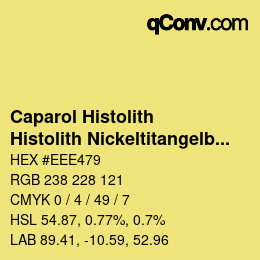 カラーコード: Caparol Histolith - Histolith Nickeltitangelb 0 | qconv.com