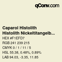 Código de color: Caparol Histolith - Histolith Nickeltitangelb 40 | qconv.com